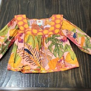 Vibrant Leaf Print Women's Blouse
